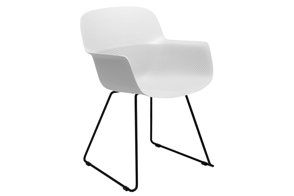 Tommy Tub Plastic Chair - Sled Base-white  