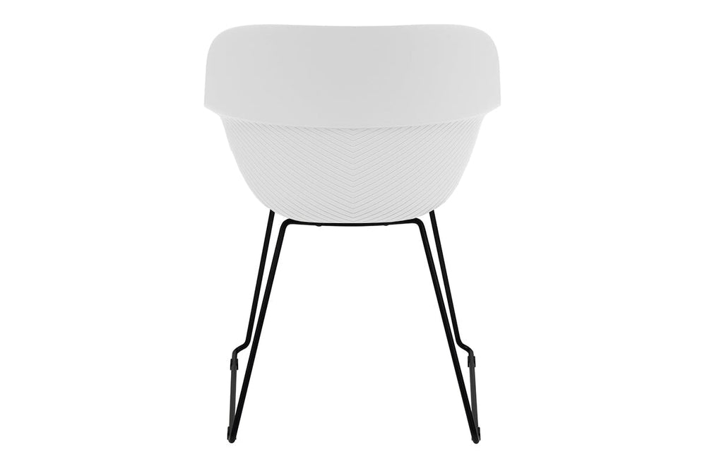 Tommy Tub Plastic Chair - Sled Base-grey with pad  