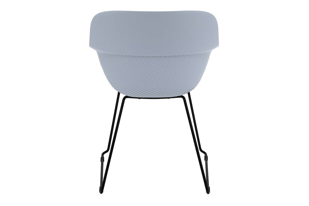 Tommy Tub Plastic Chair - Sled Base-grey with pad  