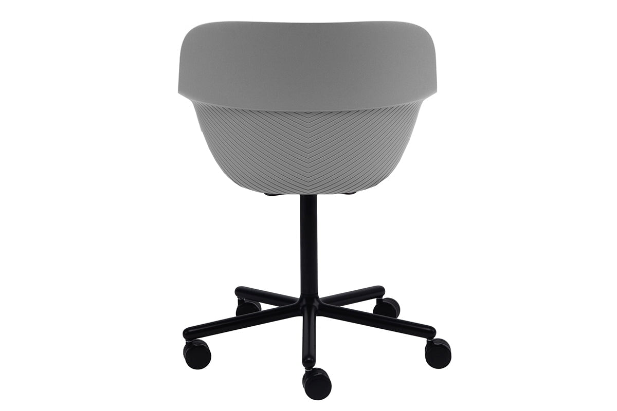 Tommy Tub Plastic Chair - Swivel Base-grey with pad  