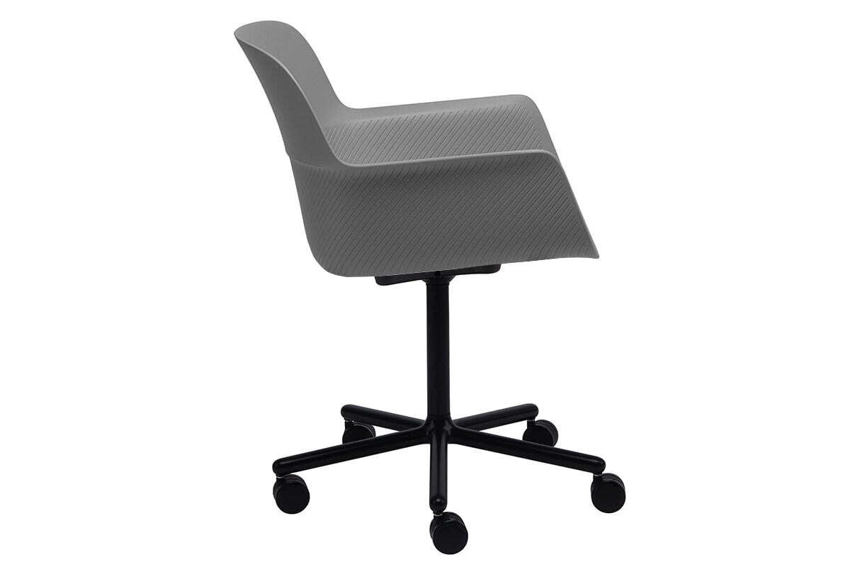 Tommy Tub Plastic Chair - Swivel Base-grey with pad  
