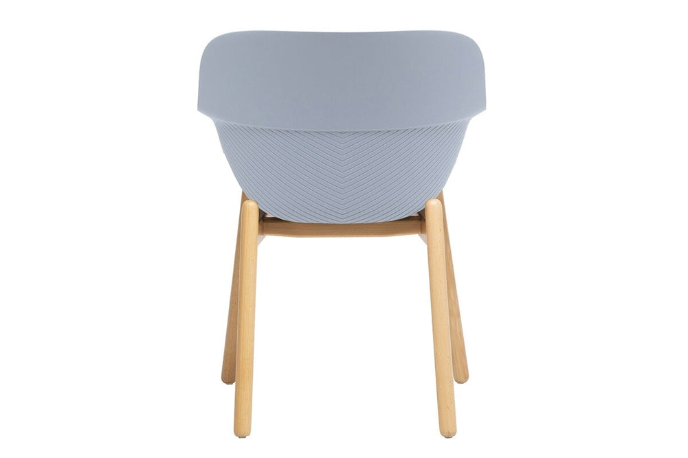Tommy Tub Plastic Chair - Wooden Leg-grey with pad  