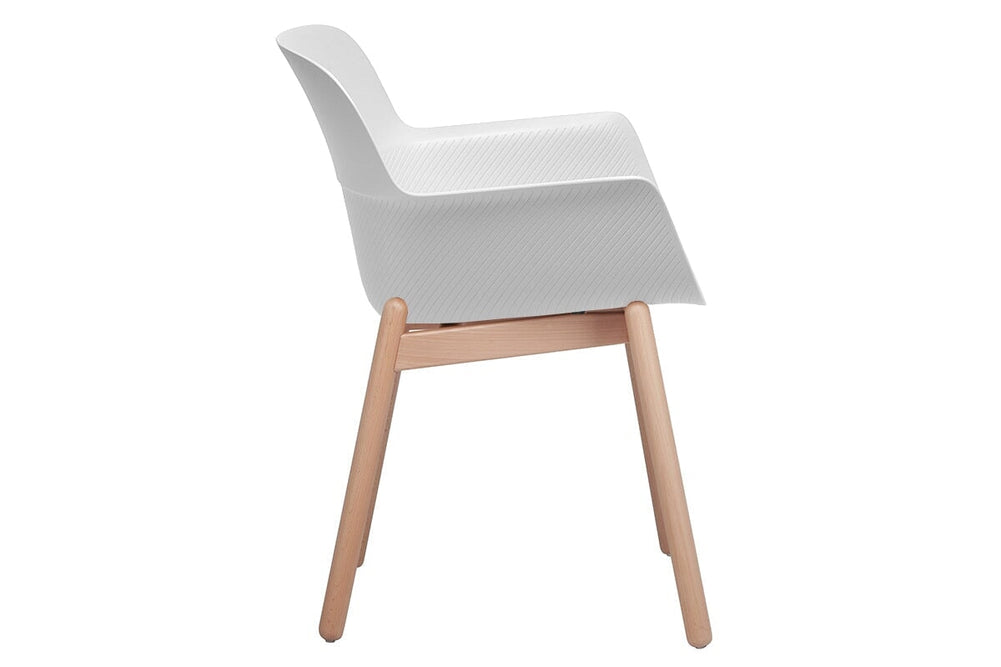 Tommy Tub Plastic Chair - Wooden Leg-grey with pad  