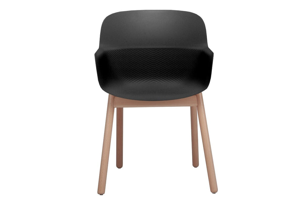 Tommy Tub Plastic Chair - Wooden Leg-grey with pad  