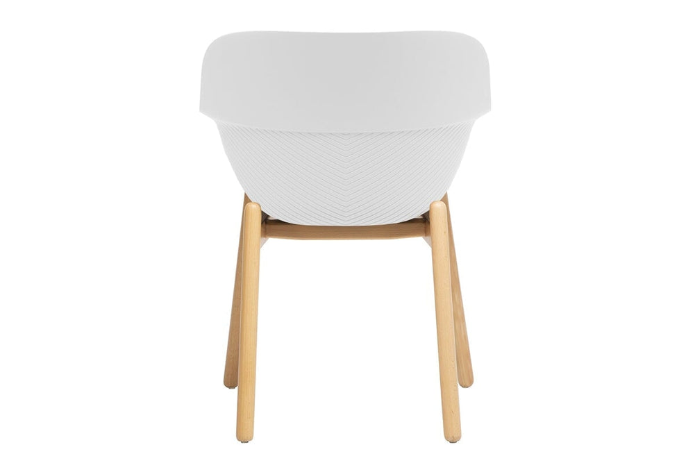 Tommy Tub Plastic Chair - Wooden Leg-grey with pad  