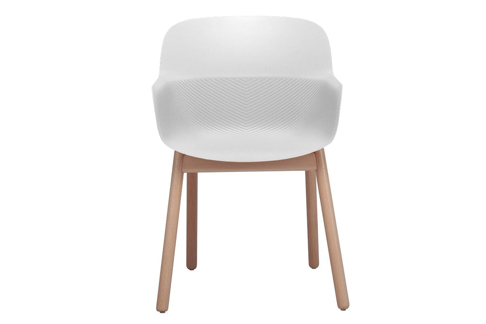 Tommy Tub Plastic Chair - Wooden Leg-grey with pad  