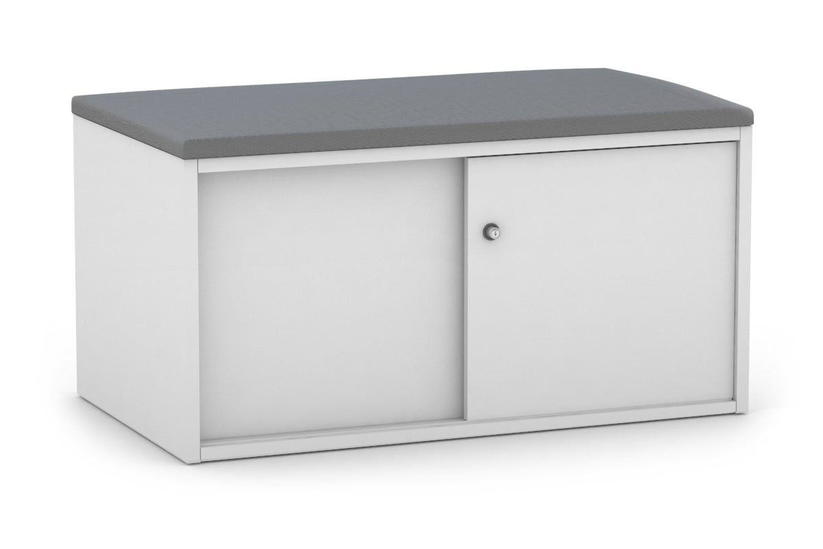 Uniform Low Sliding 2 Door Credenza - Top Cushion Jasonl white slate grey 