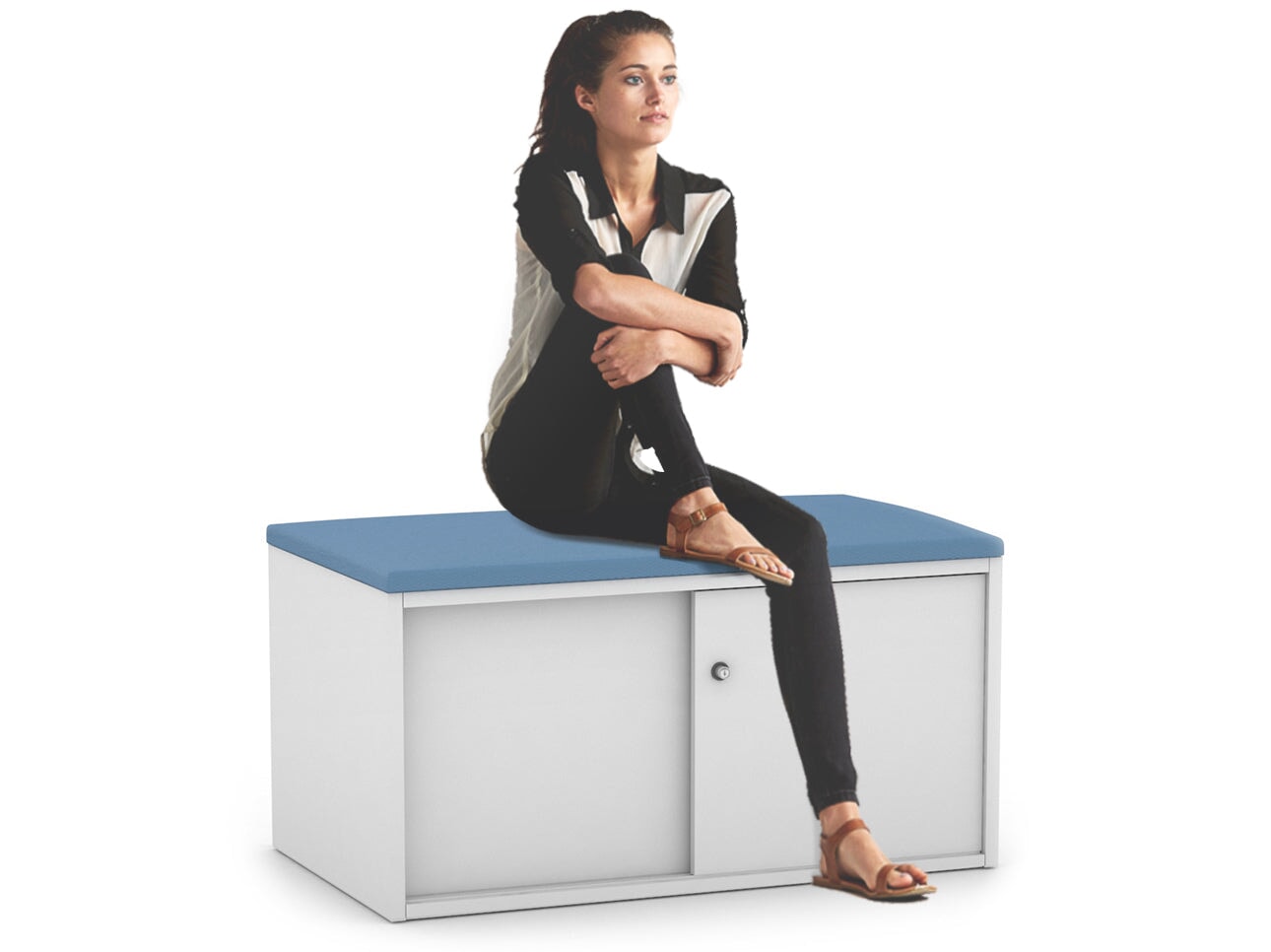 Uniform Low Sliding 2 Door Credenza - Top Cushion Jasonl 