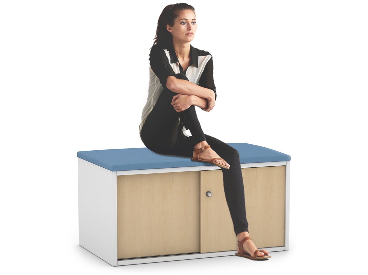 Uniform Low Sliding 2 Door Credenza - Top Cushion Jasonl 