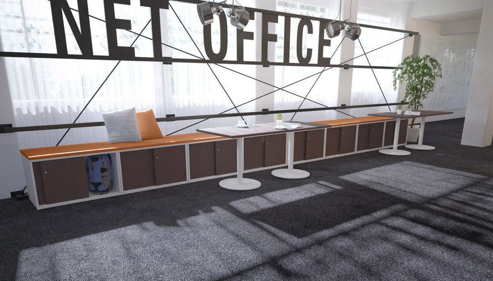 Uniform Low Sliding 2 Door Credenza - Top Cushion-wenge squash orange 