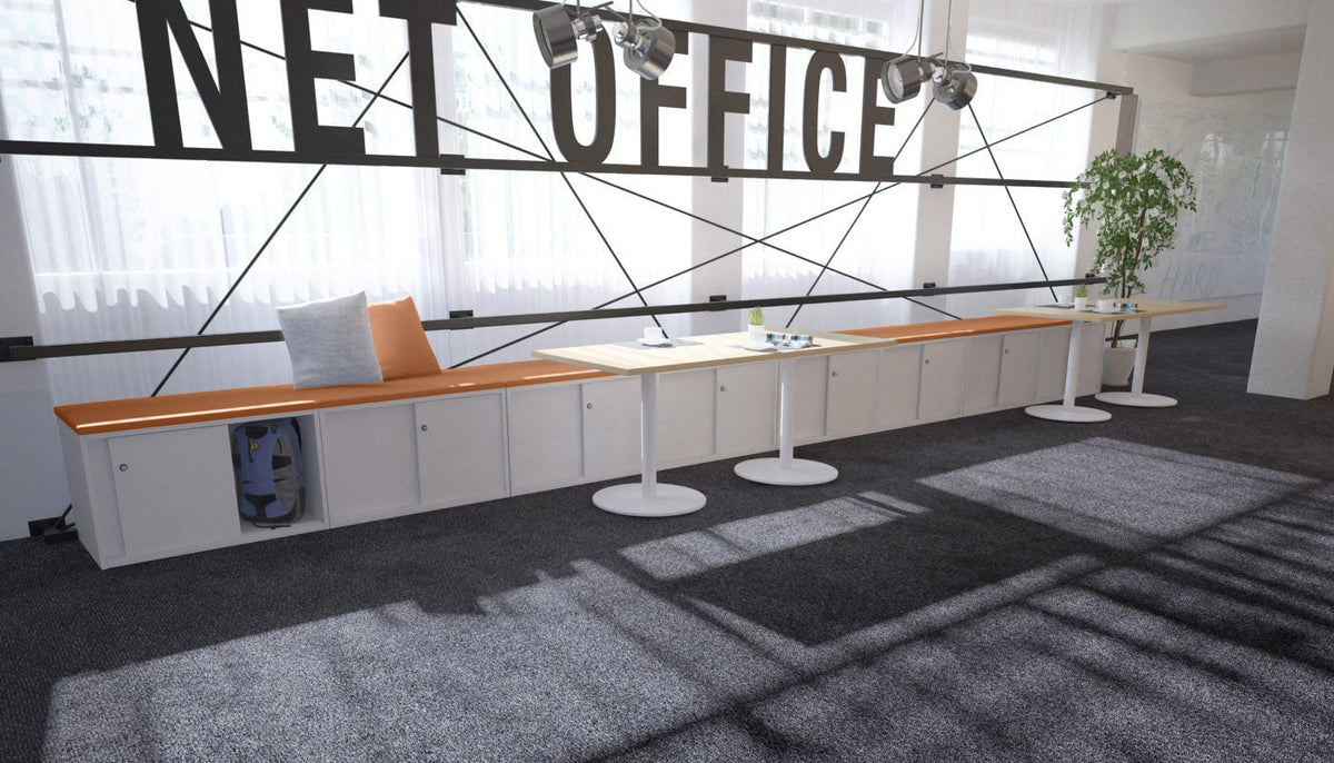 Uniform Low Sliding 2 Door Credenza - Top Cushion-wenge squash orange 
