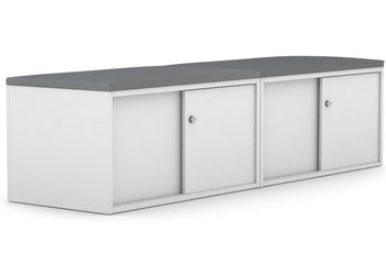Uniform Low Sliding 4 Door Credenza - Top Cushion Jasonl white slate grey 