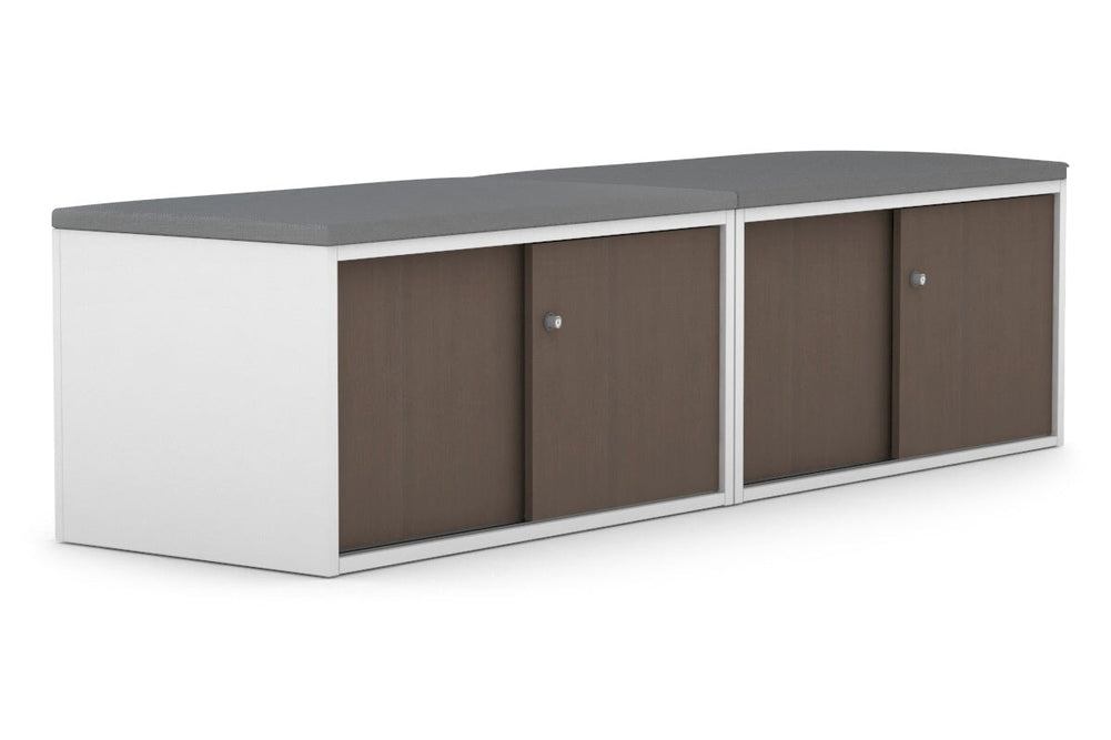 Uniform Low Sliding 4 Door Credenza - Top Cushion-wenge slate grey 