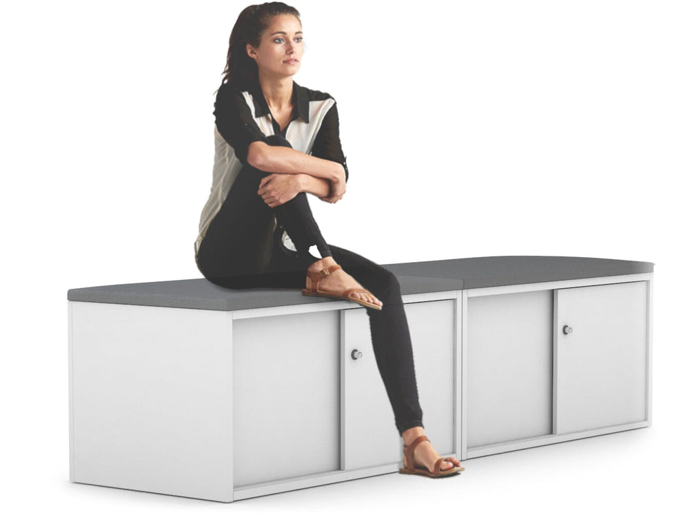 Uniform Low Sliding 4 Door Credenza - Top Cushion-wenge squash orange 