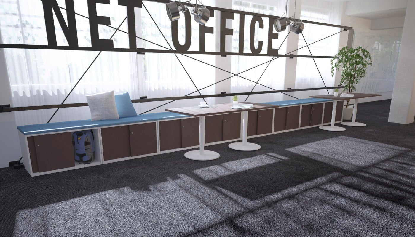 Uniform Low Sliding 4 Door Credenza - Top Cushion Jasonl 