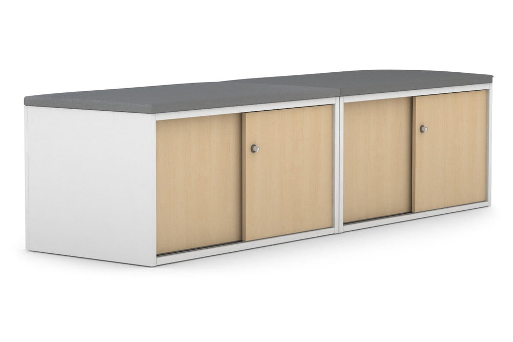 Uniform Low Sliding 4 Door Credenza - Top Cushion-maple slate grey 