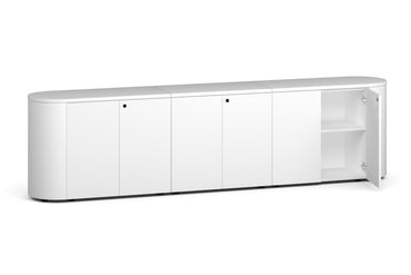 Uniform Lux Curved Storage 6 Door Cupboard [Uniform Lux Curved Storage] Jasonl white white push open