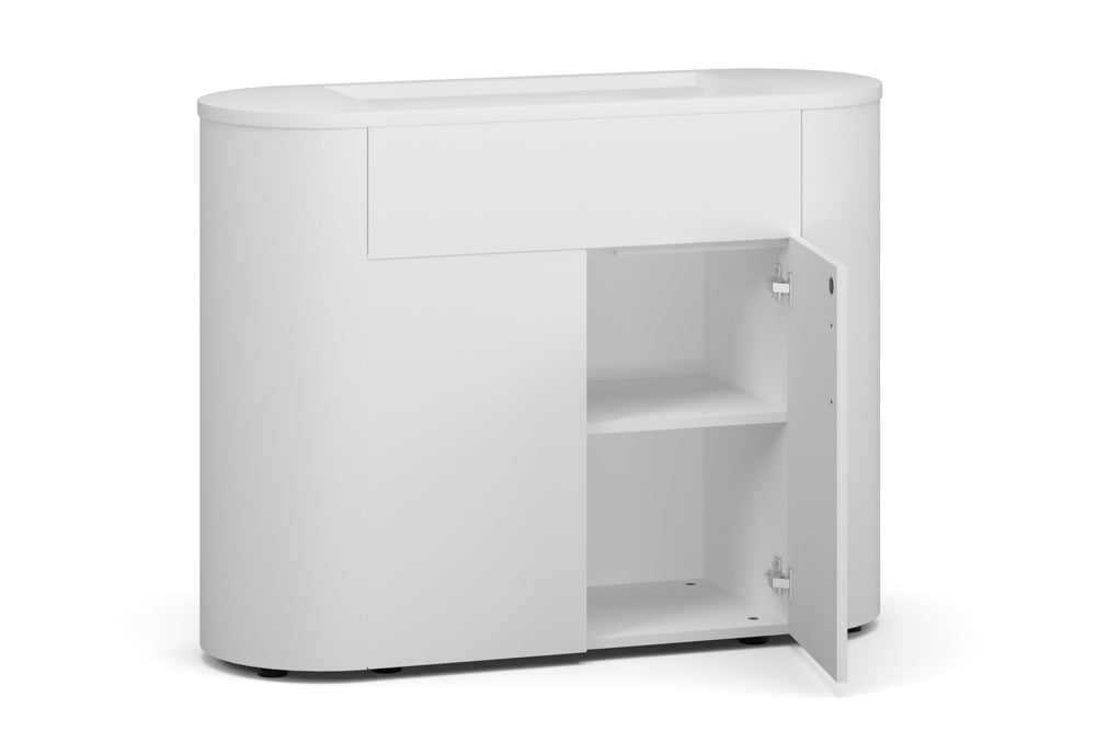 Uniform Lux Curved Storage with Planter Box 2 Door Cupboard-white white push open