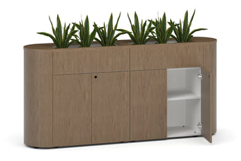  - Uniform Lux Curved Storage with Planter Box 4 Door Cupboard - 1