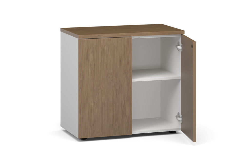 Uniform Lux Storage 2 Door Cupboard-white salvage oak push open