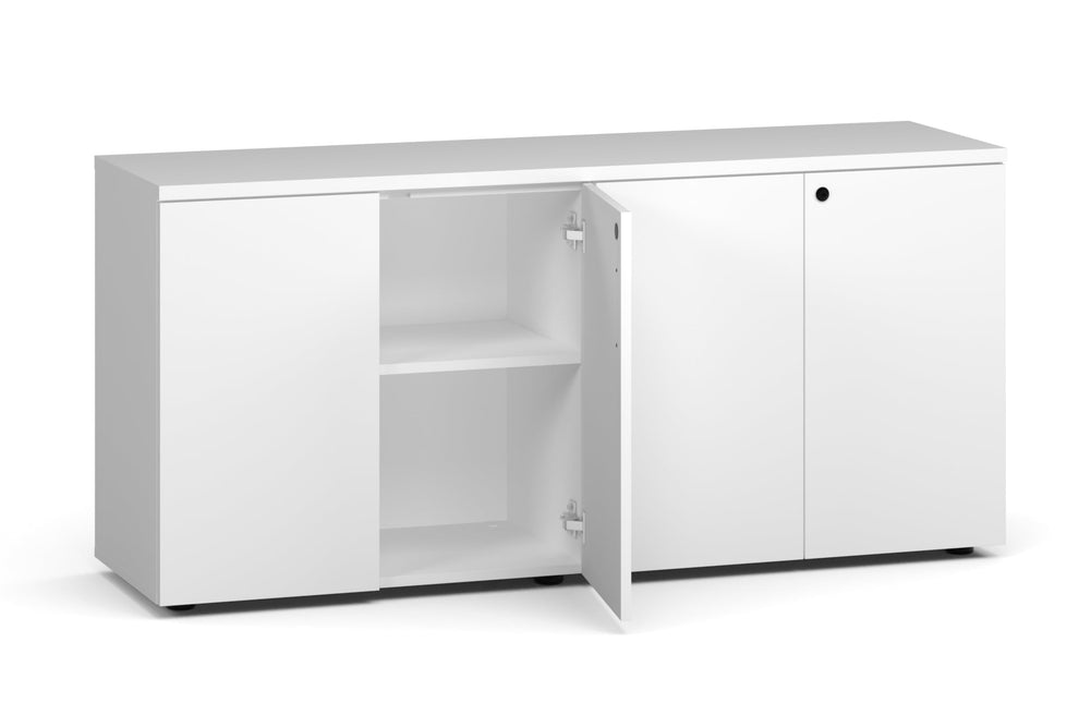 Uniform Lux Storage 4 Door Cupboard-white carcass white push open handle