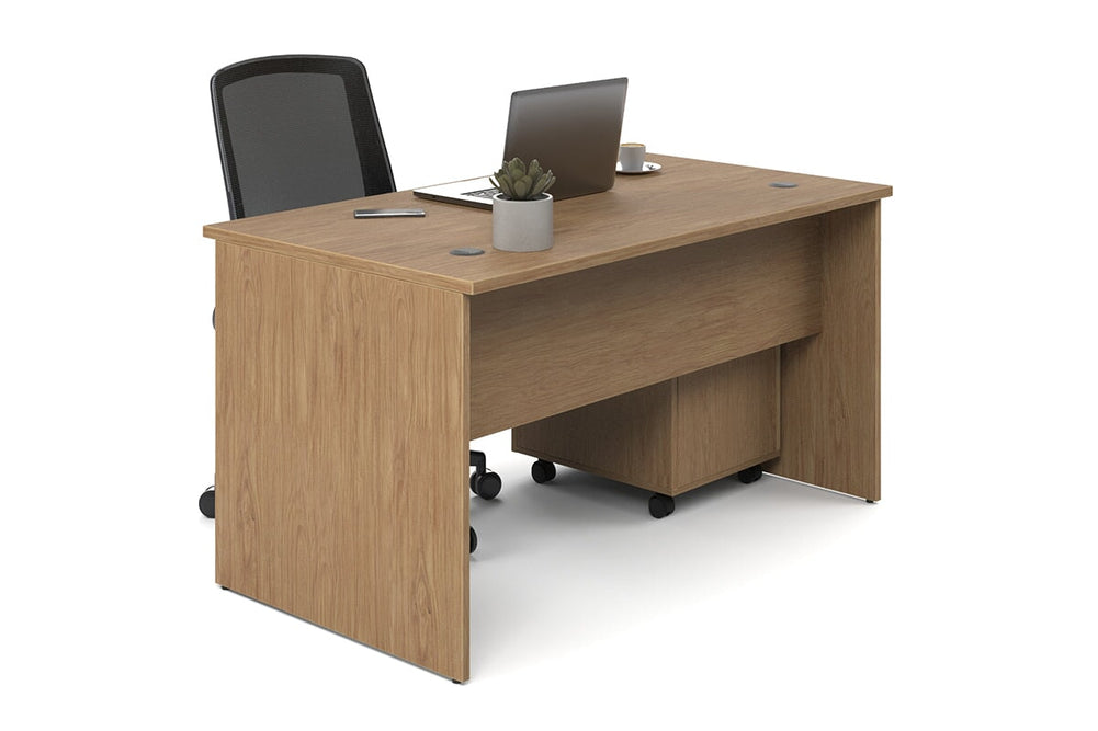 Uniform Panel Office Desk [1200W x 750H x 700D]-dark oak dark oak laminate 