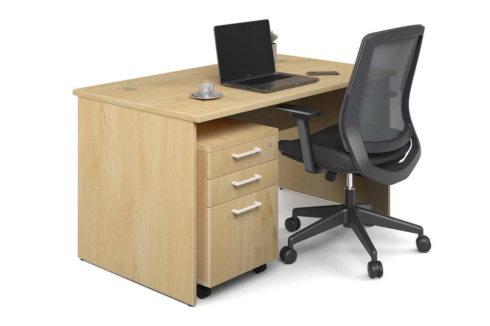 Uniform Panel Office Desk [1200W x 750H x 700D]-maple white metal 