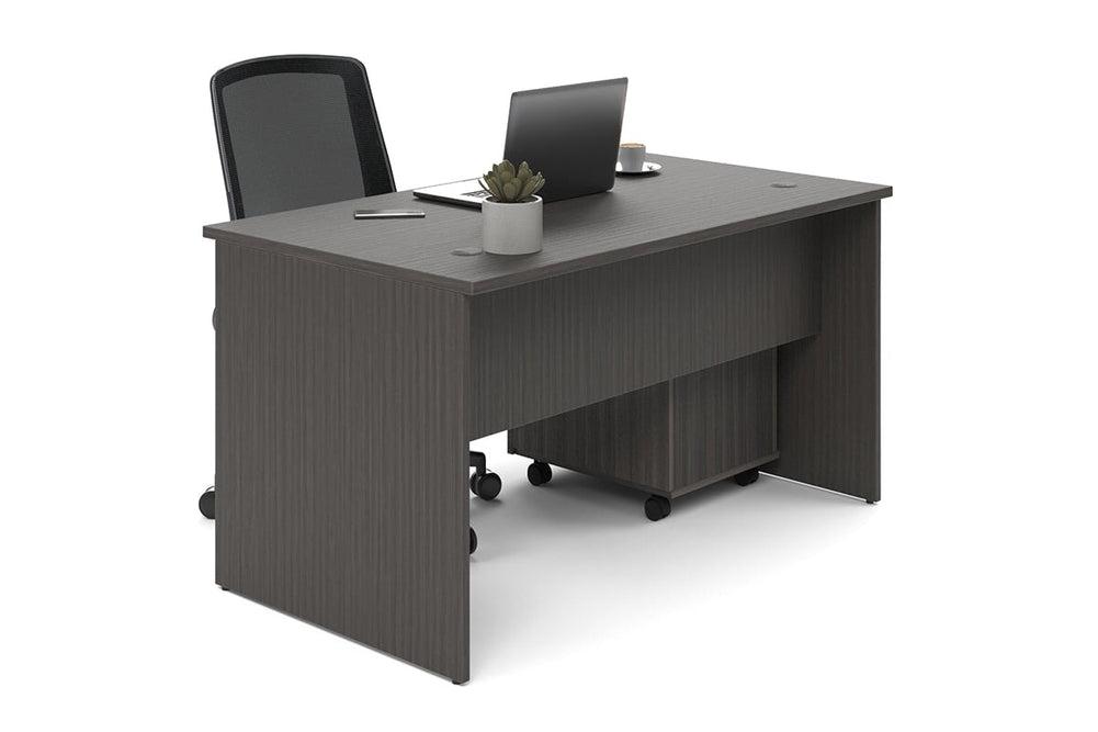Uniform Panel Office Desk [1200W x 750H x 700D]-dark oak dark oak laminate 
