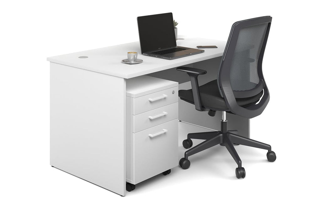 Uniform Panel Office Desk [1200W x 750H x 700D]-white white metal 