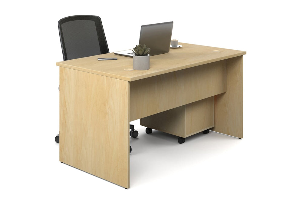 Uniform Panel Office Desk [1200W x 750H x 700D]-dark oak dark oak laminate 