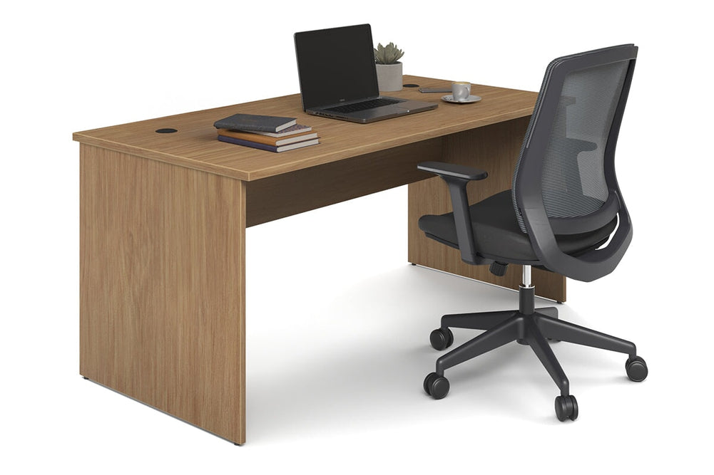 Uniform Panel Office Desk [1600W x 750H x 700D]-salvage oak none 