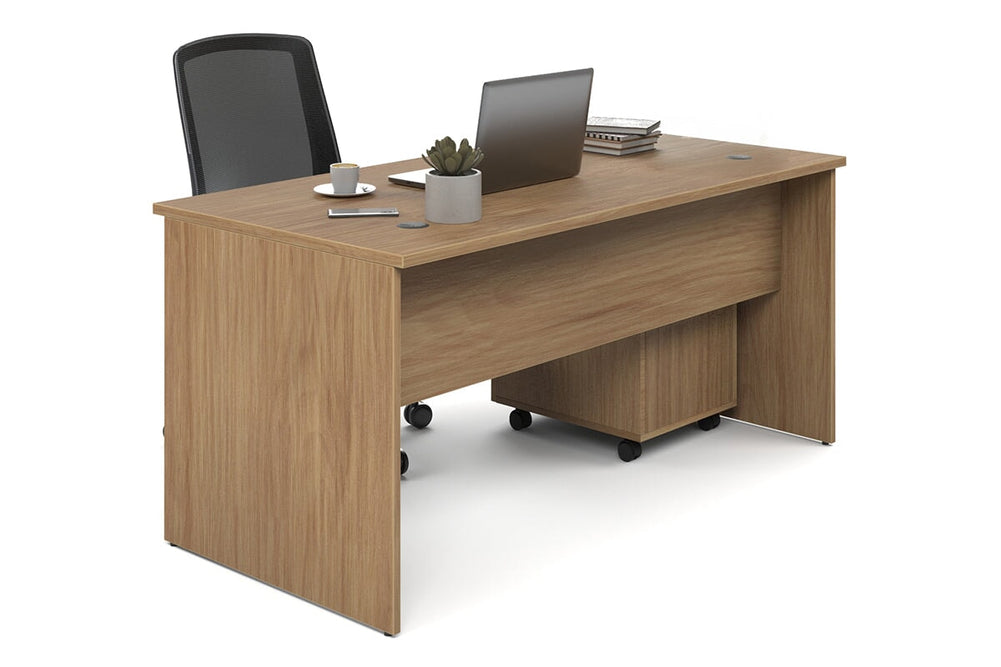 Uniform Panel Office Desk [1600W x 750H x 700D]-dark oak dark oak laminate 