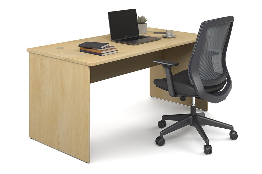 Uniform Panel Office Desk [1600W x 750H x 700D]-maple none 