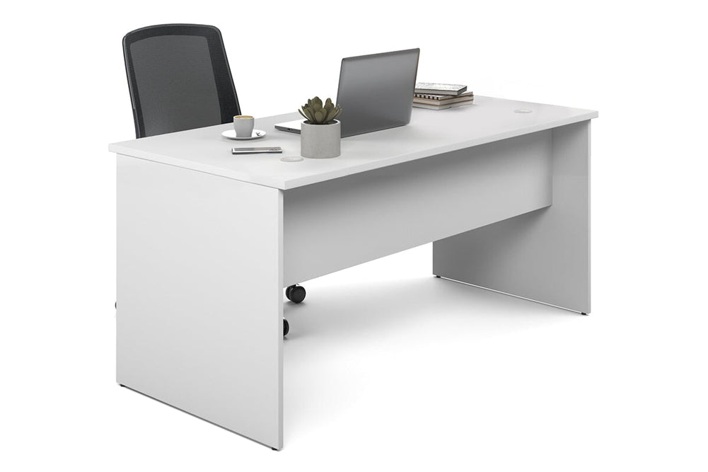 Uniform Panel Office Desk [1600W x 750H x 700D]-dark oak dark oak laminate 