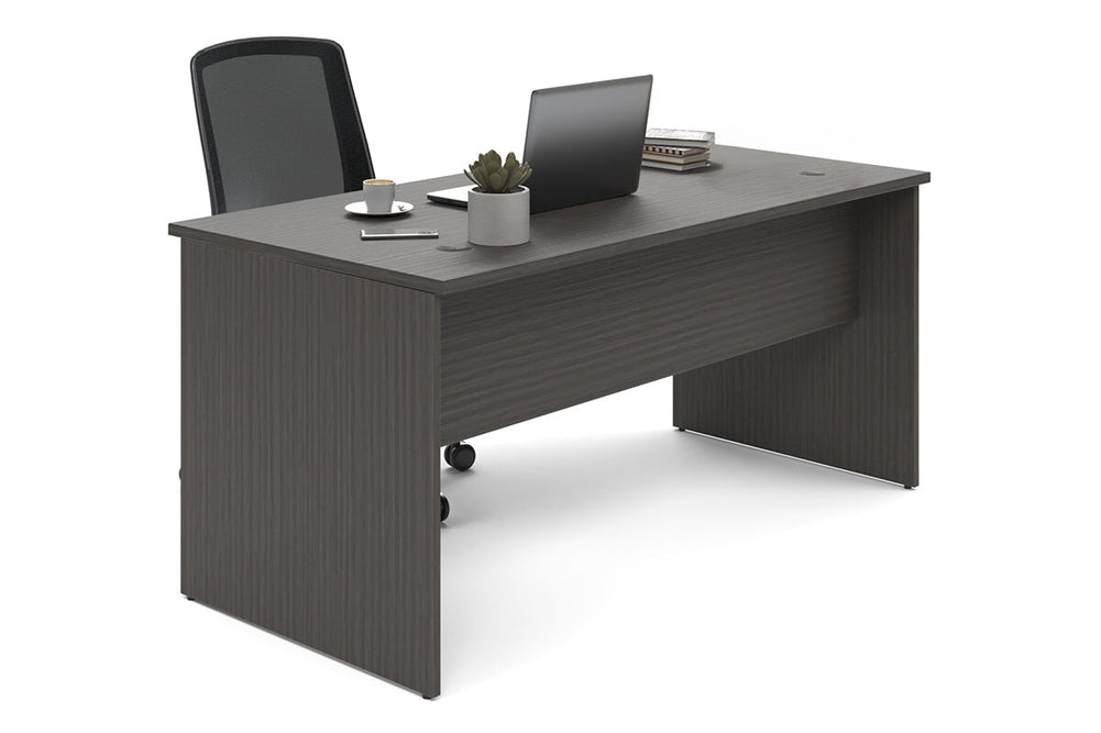 Uniform Panel Office Desk [1600W x 750H x 700D]-dark oak dark oak laminate 