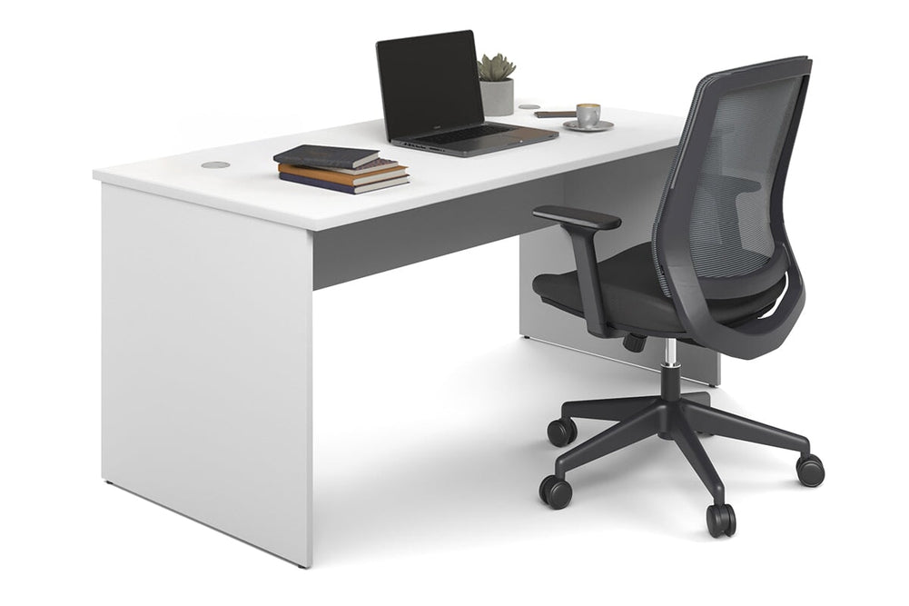 Uniform Panel Office Desk [1600W x 750H x 700D]-white none 