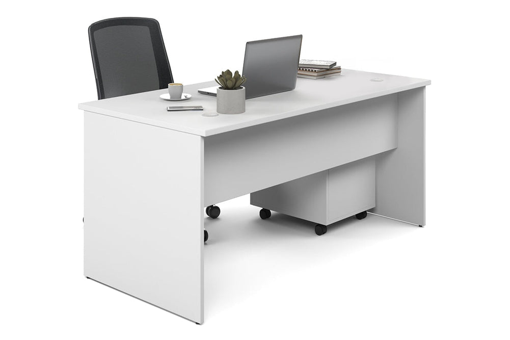 Uniform Panel Office Desk [1600W x 750H x 700D]-dark oak dark oak laminate 