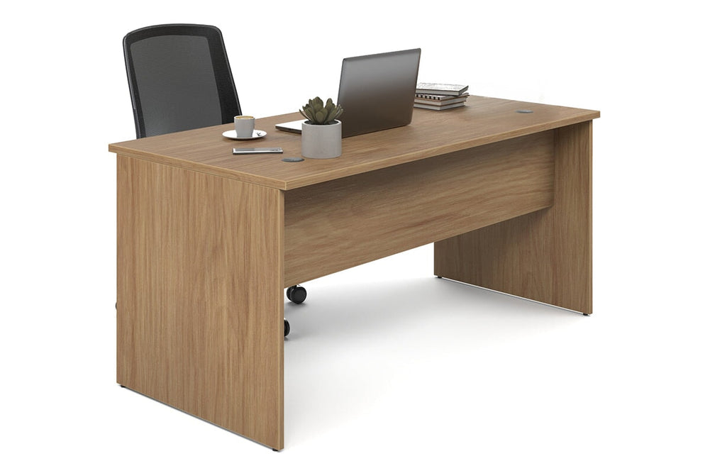 Uniform Panel Office Desk [1600W x 750H x 700D]-dark oak dark oak laminate 