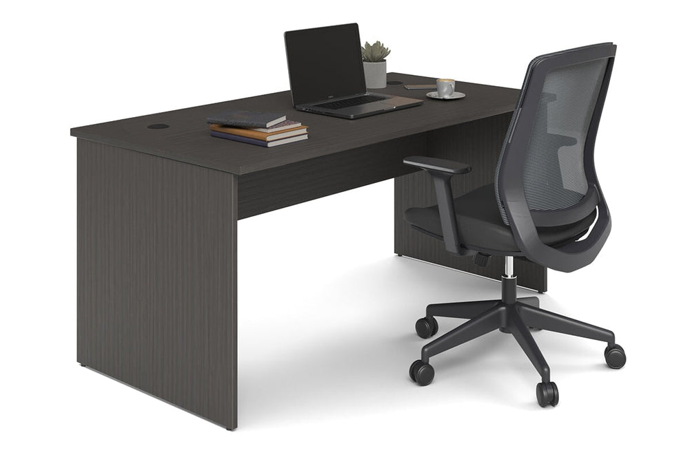Uniform Panel Office Desk [1600W x 750H x 700D]-dark oak none 