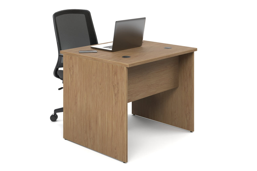 Uniform Panel Office Desk [900W x 750H x 600D]-dark oak  