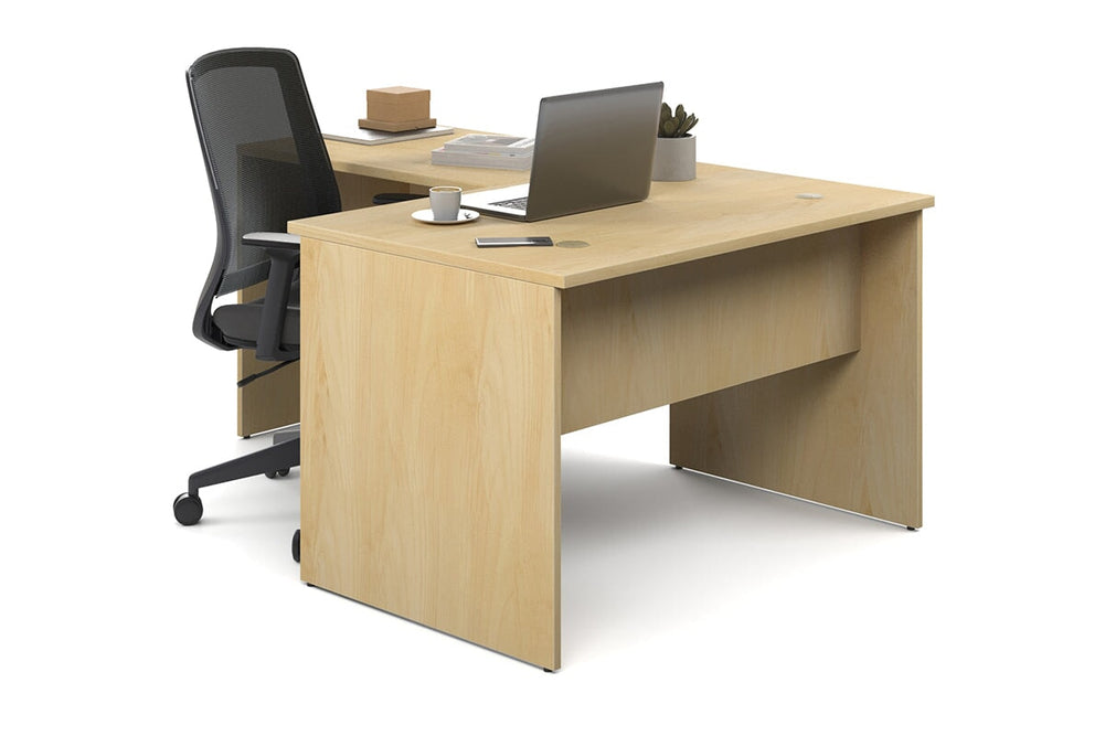 Uniform Panel Return Desk [1200L x 1600W]-dark oak dark oak laminate 