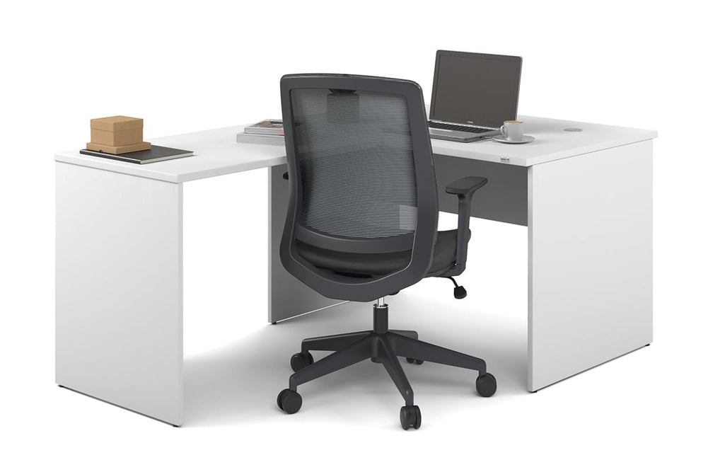 Uniform Panel Return Desk [1200L x 1600W]-white none 