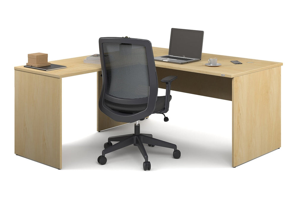 Uniform Panel Return Desk [1600L x 1600W]-maple none 