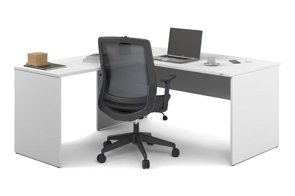 Uniform Panel Return Desk [1600L x 1600W]-white none 