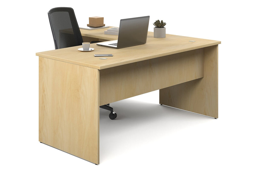 Uniform Panel Return Desk [1600L x 1600W]-dark oak dark oak laminate 