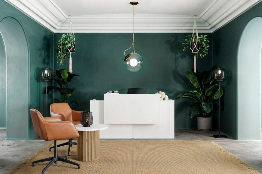 Uniform Reception Counter - White Desk-gloss  