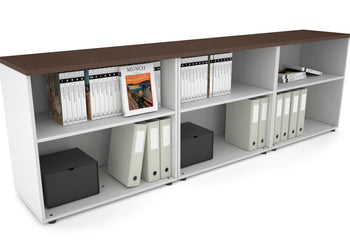 Uniform Small Open Wenge Bookcase - 2400W x 750H x 450D Jasonl Wenge 