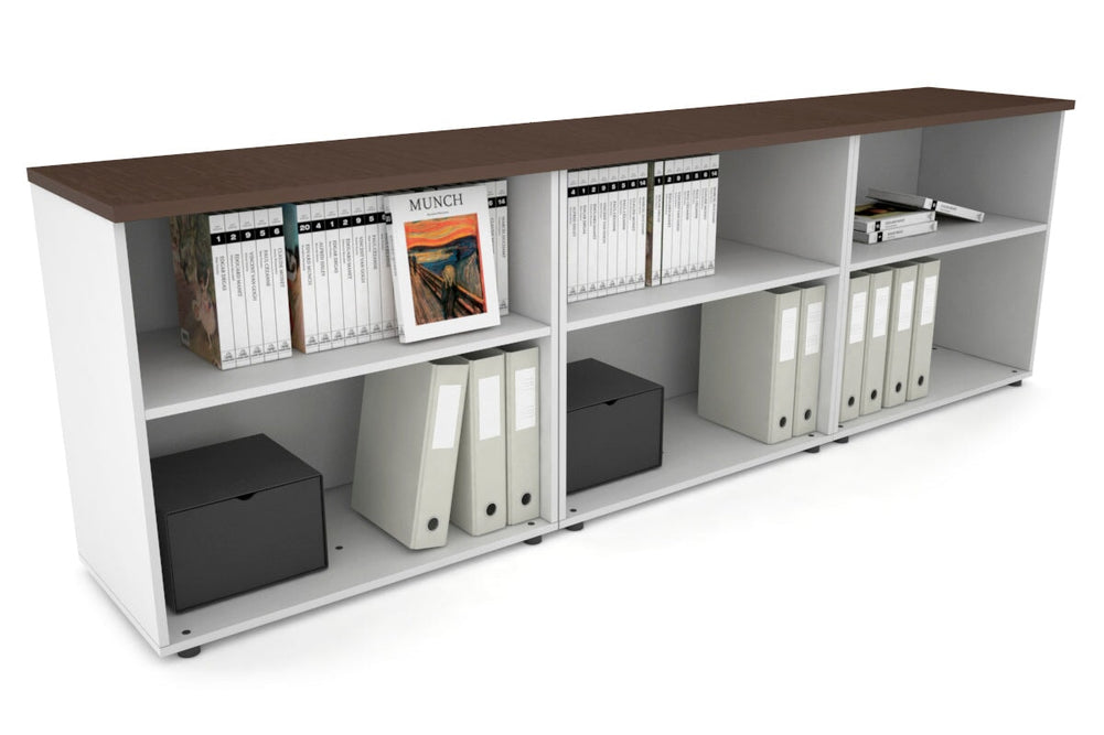 Uniform Small Open Wenge Bookcase - 2400W x 750H x 450D-Wenge  