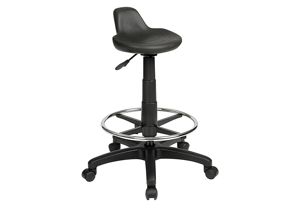 Uplifting Sit Stand Drafting Stool with Lip-black castor  