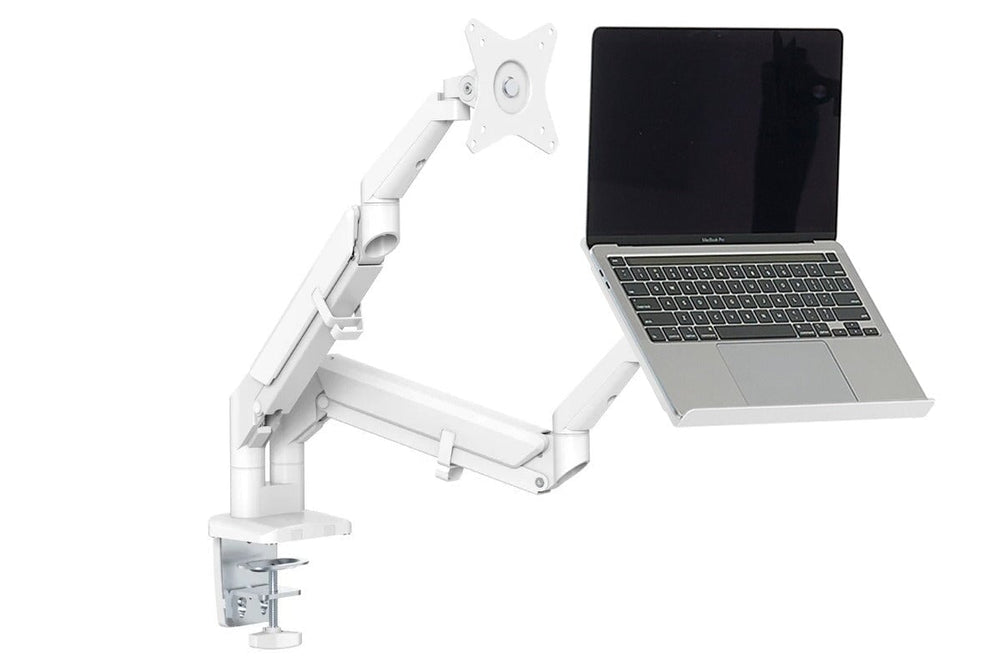 Uplifting Yogiflex Dual Monitor Arm-white white laptop tray 